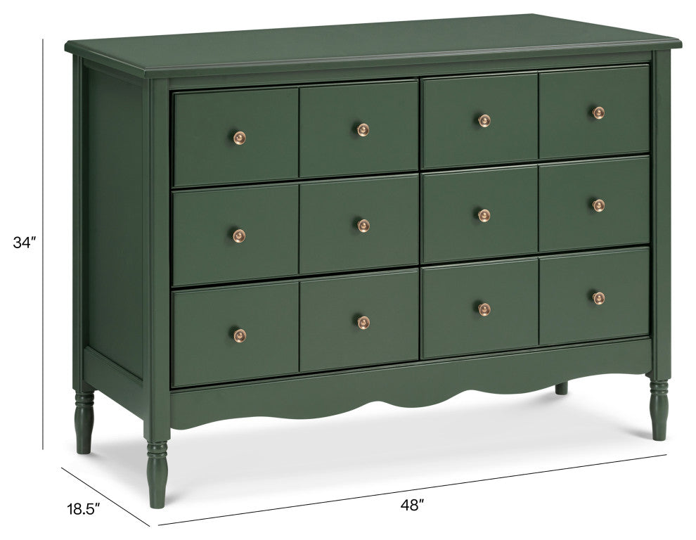 Liberty 6-Drawer Assembled Dresser, Forest Green