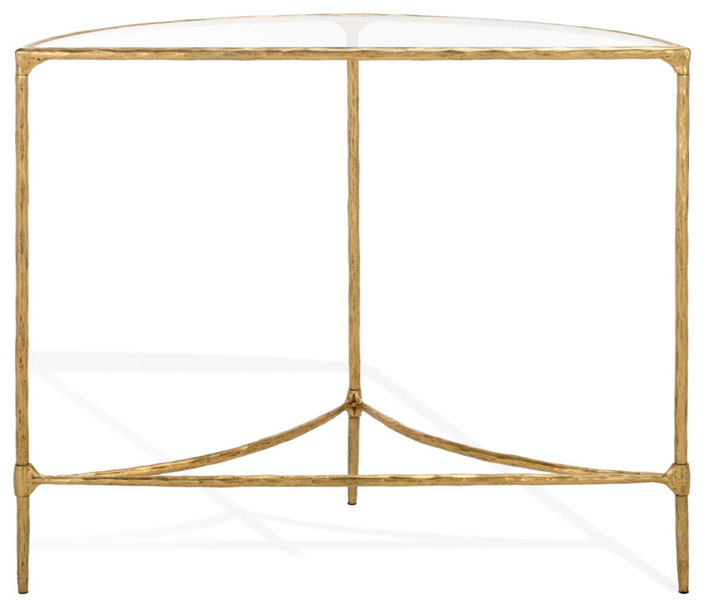 Safavieh Couture Isabellina Half Moon Console, Brass/Clear