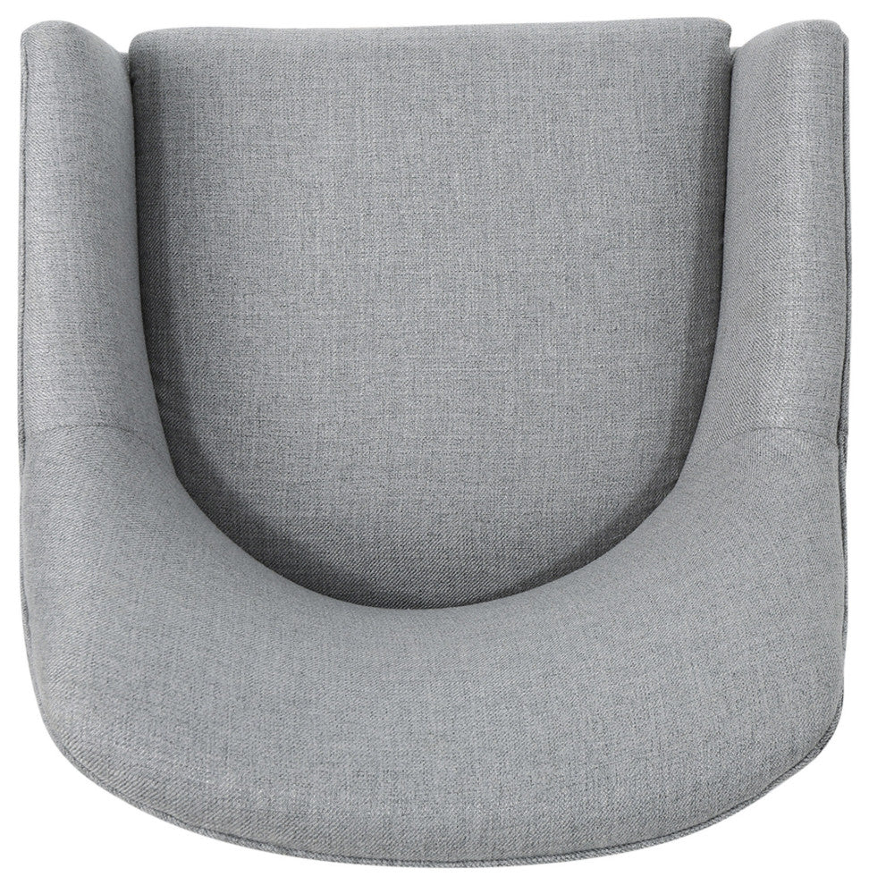 GDF Studio Morgan Mid Century Modern Fabric Home Office Chair With Chrome Base, Gray