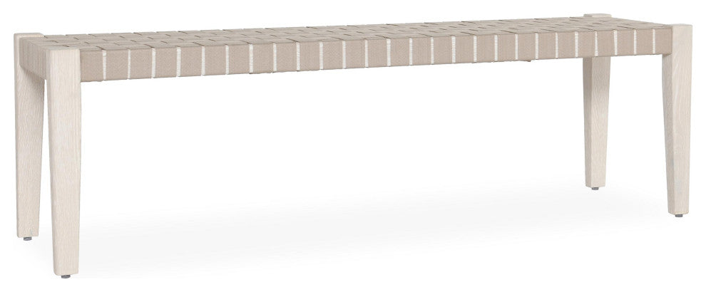 Orlando 62" Oak Wood Bench by Kosas Home, White