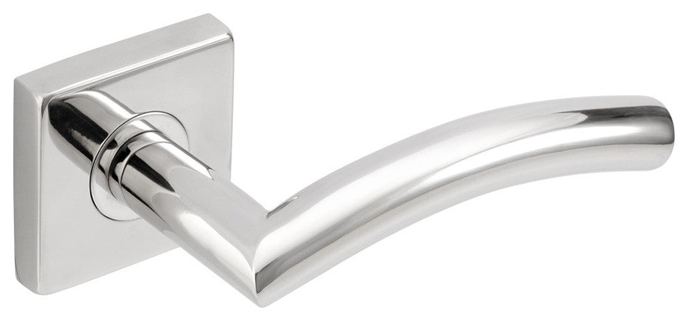 Brussels Lever, Tubular Privacy, Backset, Polished Stainless Steel
