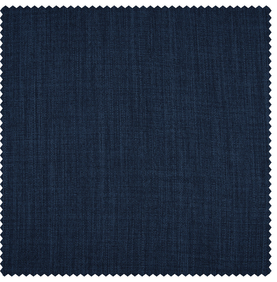 Faux Linen Extra Wide Room Darkening Curtain Single Panel, Indigo, 100"x120"