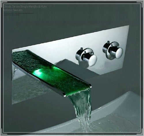 Rivera Wall Mount 3 Piece LED Faucet Set
