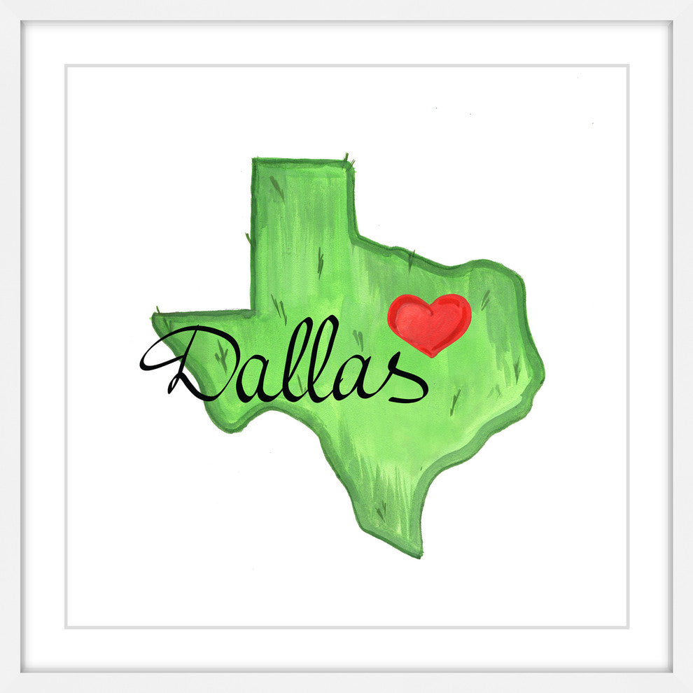 "Dallas Is My Heart" Framed Painting Print, 18x18