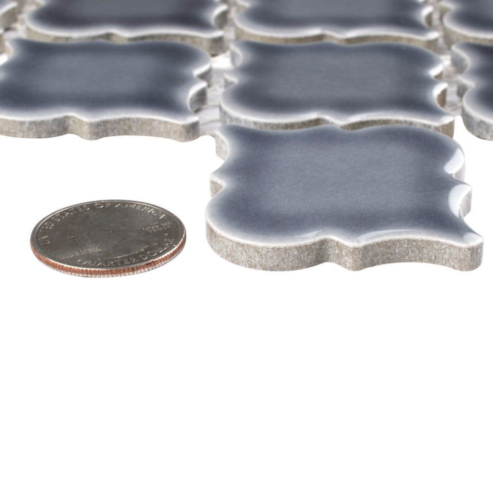 Hudson Tangier Mosaic Floor and Wall Tile, Imperial Grey