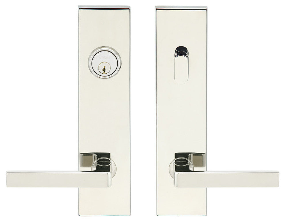 Tokyo Lever, Tubular Entry, Single Cylinder, Left Hand, Polished Stainless Steel