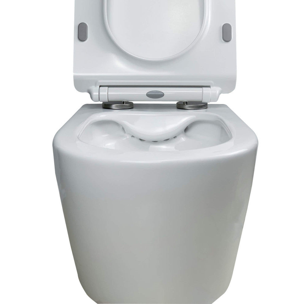 In-Wall Toilet Set, 2"x4" Carrier/Tank, White, Black Round Actuator
