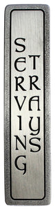 "SERVING TRAYS" Pull Antique Pewter (Vertical - 2 lines)