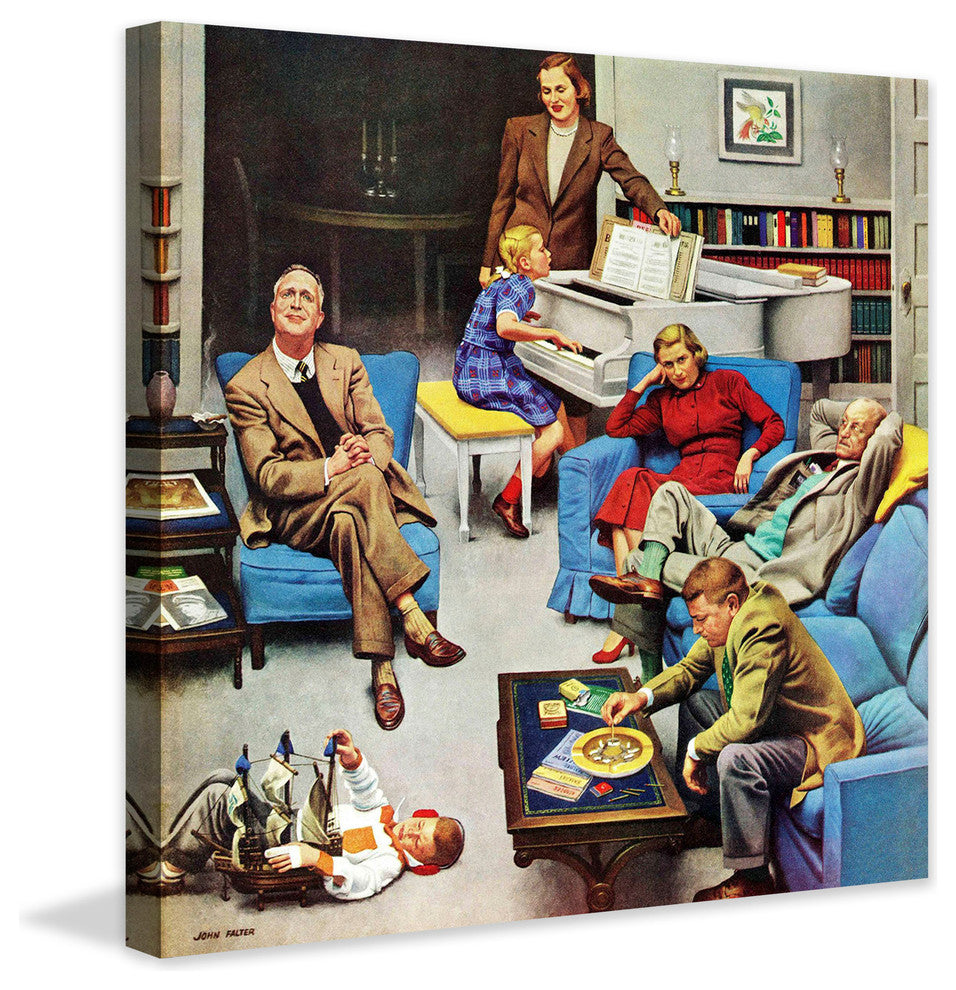 "Home Recital" Painting Print on Canvas by John Falter