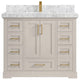 Boston 42" Single Sink Bath Vanity in Fine Grain 2" Carrara Marble