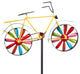42" Tall Outdoor Metal Bicycle Wind Spinner Garden Stake Decoration, Multicolor