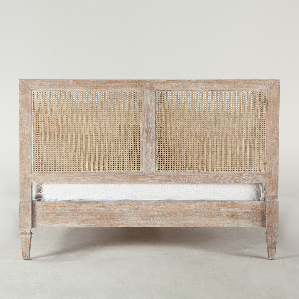 Parisian Vintage Gray Oak King Platform Bed