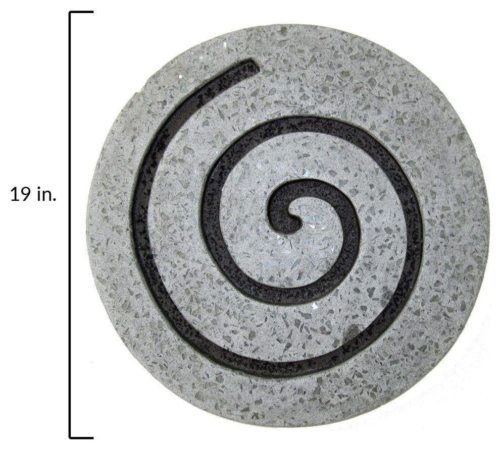 19" X 19" X 2" Gray Round Modern Spiral Wall Art