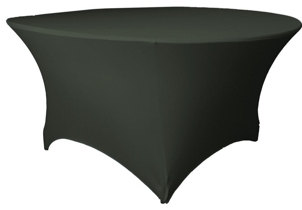 LA Linen Round Spandex Table Cover, Black, 60"x60"