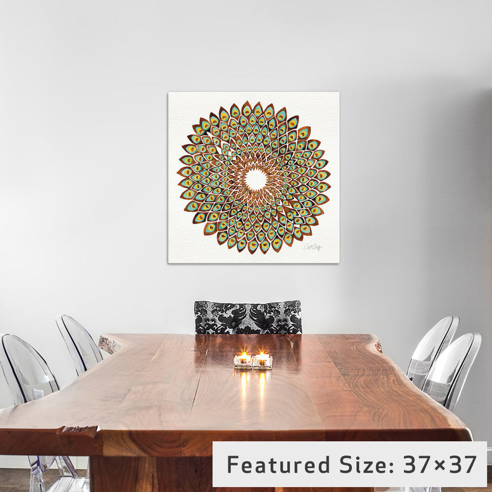 "70s Peacock Artprint" by Cat Coquillette, 12x12x1.5