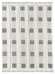 Gray and White Woven Cotton Checkered Throw Blanket
