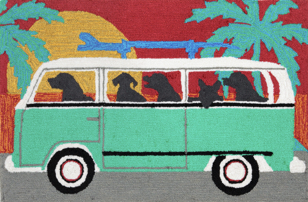Frontporch Beach Trip Turquoise, 2'6x4'