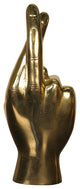 Fingers Crossed Hand Brass Sculpture