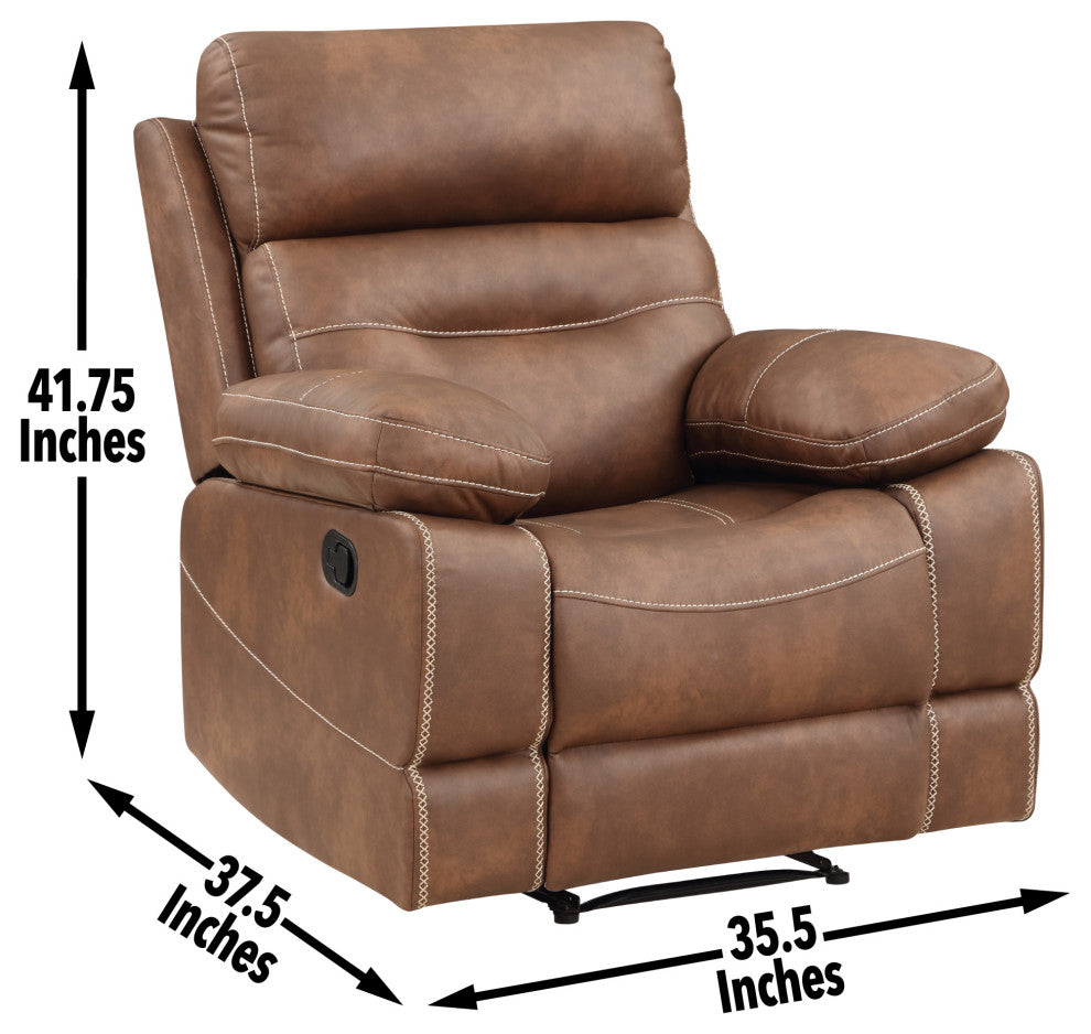 Rudger Manual Recliner Chair Brown