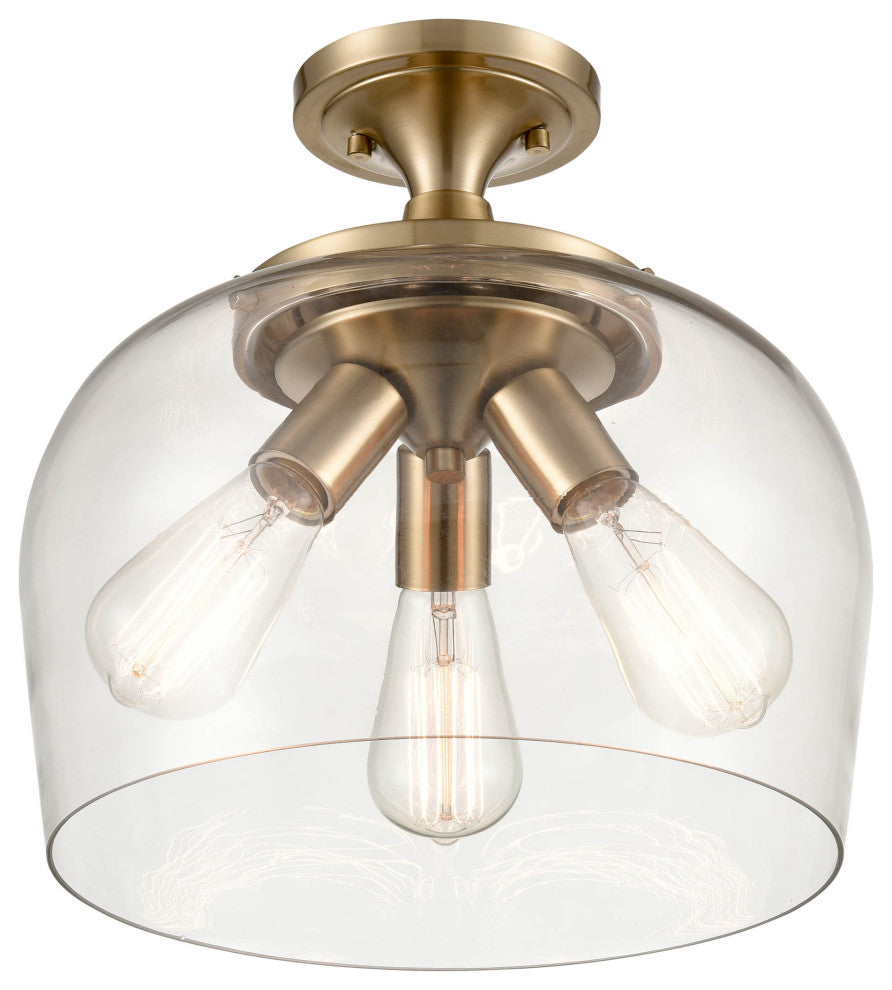 Ashford Collection 3-Light 13" Semi-Flush, Modern Gold