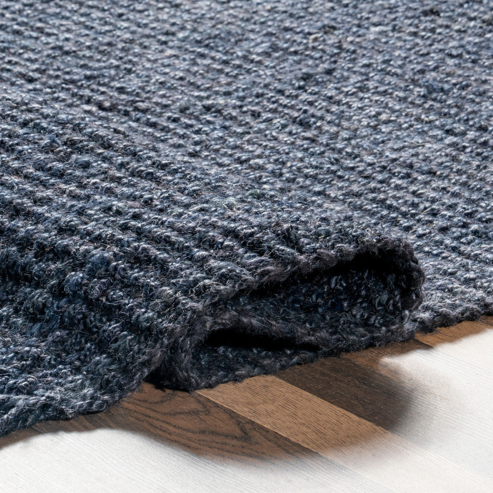 Nuloom Hand Woven Maui Chunky Loop Rug, Navy 5'x7'6"