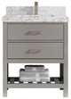 Parker 30 Single Sink Bath Vanity in Elephant Skin Gray  2" Viola Gold