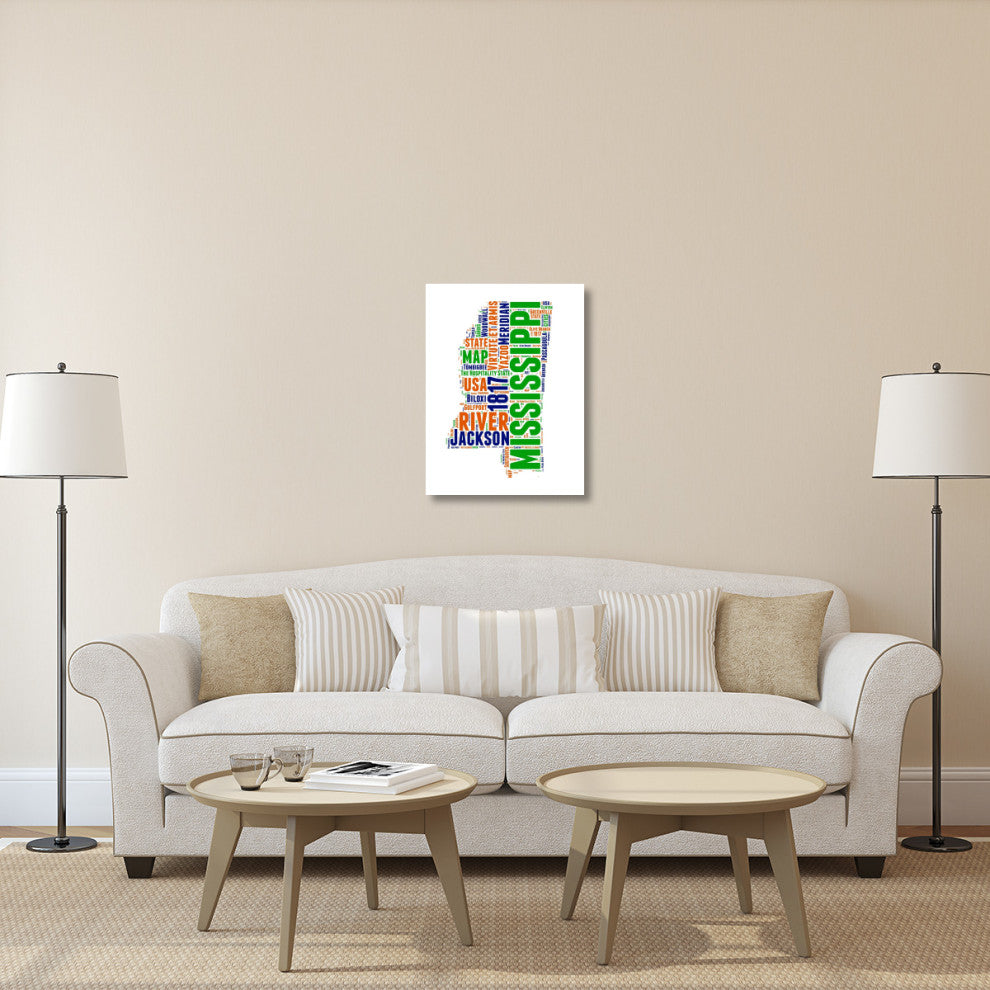 "Mississippi Word Cloud Map" Fine Art Print