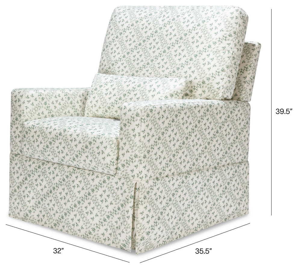 Sarah Flint x Namesake Crawford Swivel Glider in Eco-Performance Fabric, Green