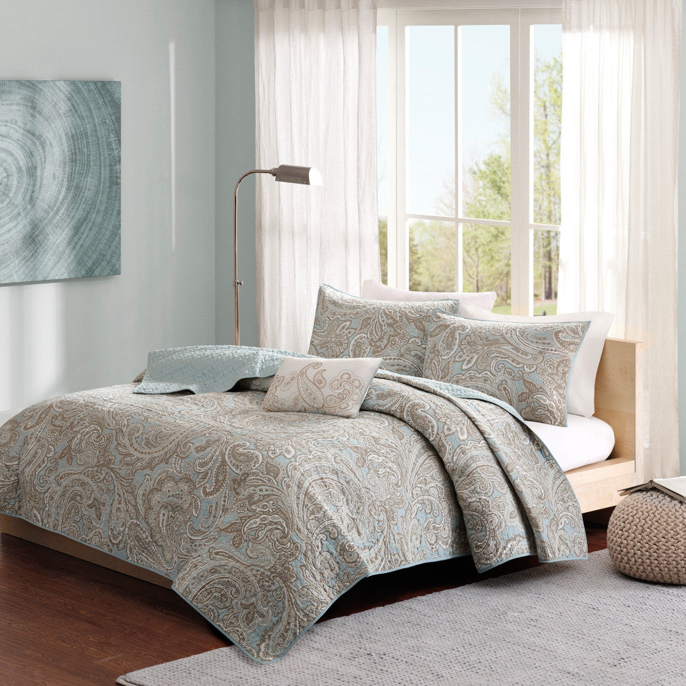 Madison Park Printed Coverlet Set, King/California King