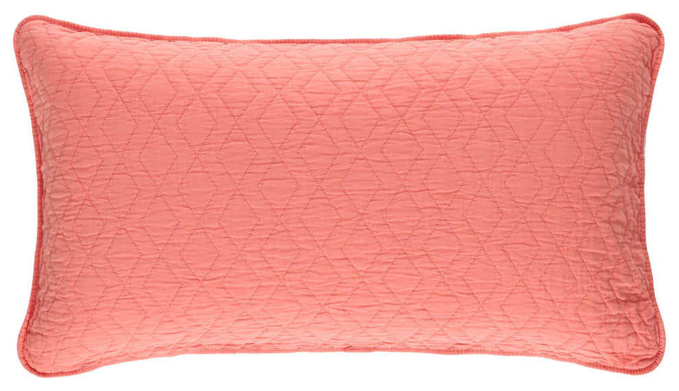 Birdie Coral Quilted Sham