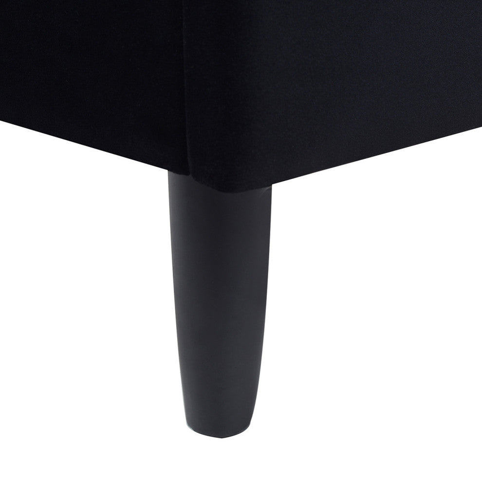 Aspen Modern Vertical Tufted Platform Bed, Anthracite Black Velvet, King