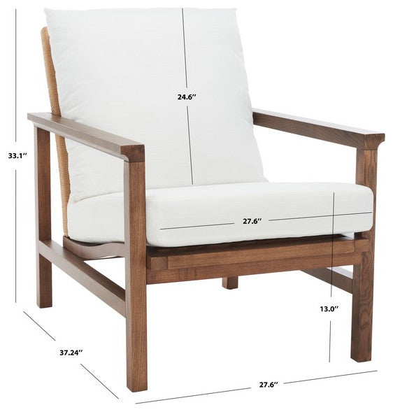 Safavieh Couture Emmalee Cord Back Accent Chair Walnut / Natural