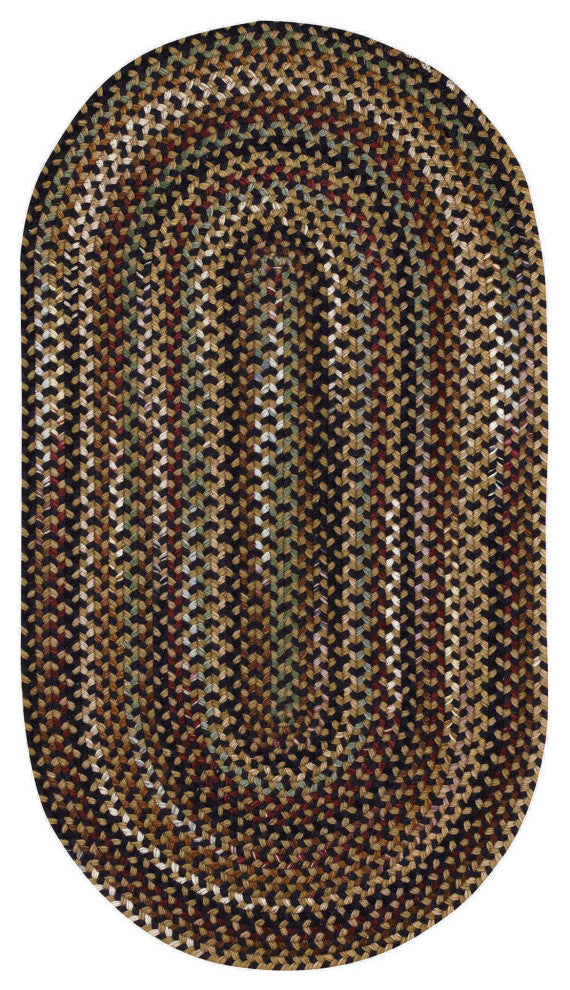 Capel Bangor Very Charcoal 0070_300 Braided Rugs - 5' X 8' Oval