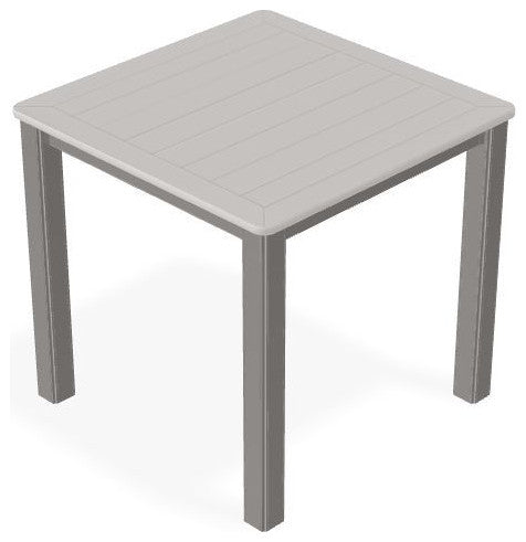 21" Square Marine Grade Outdoor End Table, Warm Gray