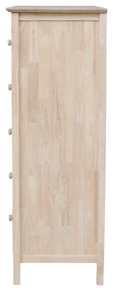 Solid Wood Dresser Chest With 5 Drawers