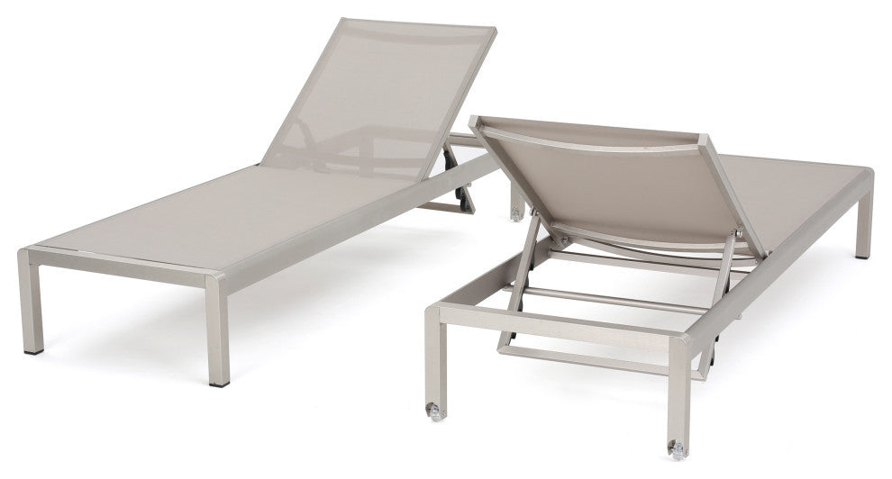Cape Coral Outdoor Mesh Chaise Lounge, Set of 2