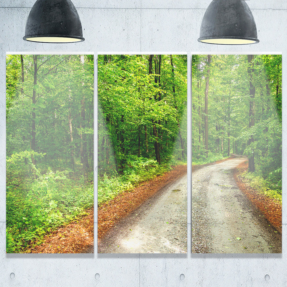 "Pathway in Deep Moss Forest" Metal Wall Art, 3 Panels, 36"x28"