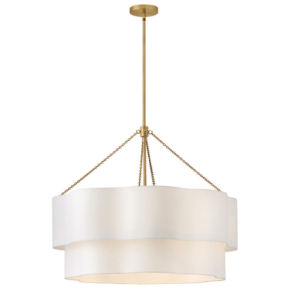 Hinkley Gwen Medium Drum Chandelier, Lacquered Brass