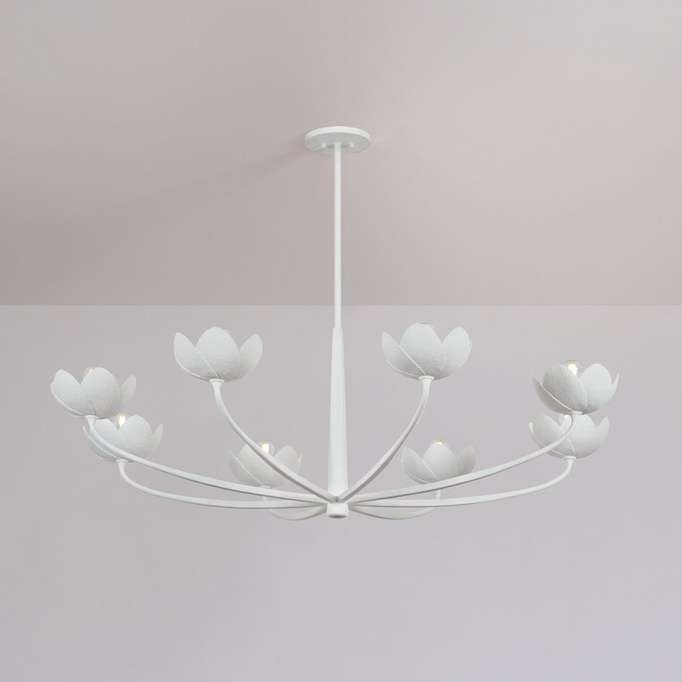 Troy Lighting Arcata Chandelier Gesso White, 55"Lx55"Wx18.25"H