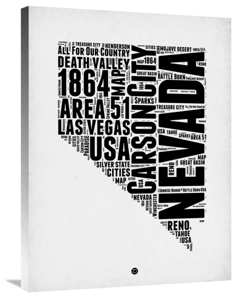 "Nevada Word Cloud 2" Fine Art Print