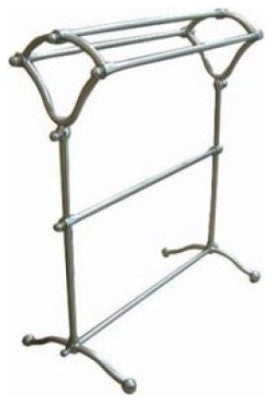 Vintage-Style Pedestal Y-Type Brass Towel Rack, Satin Nickel