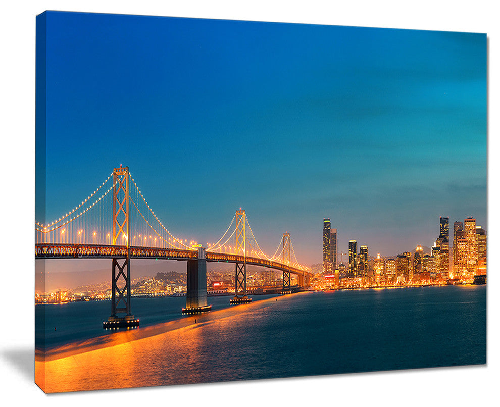 "Illuminated San Francisco Skyline" Canvas Print20"x12"