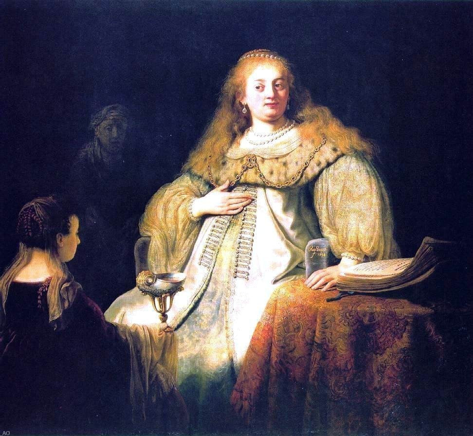 Rembrandt Van Rijn Artemisia 20"x20" Premium Canvas Print