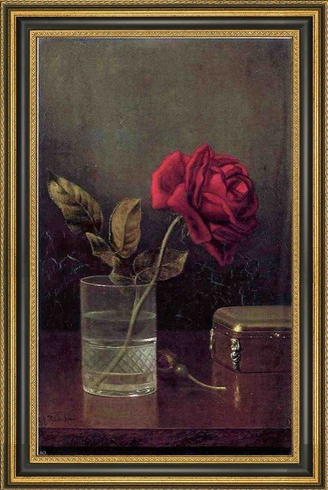 Martin Johnson Heade The Queen of Roses  Framed Premium Canvas Print, 18"x27"