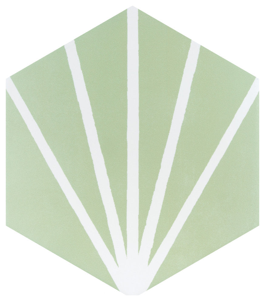 Horizon Dusk Hex Verde Porcelain Floor and Wall Tile