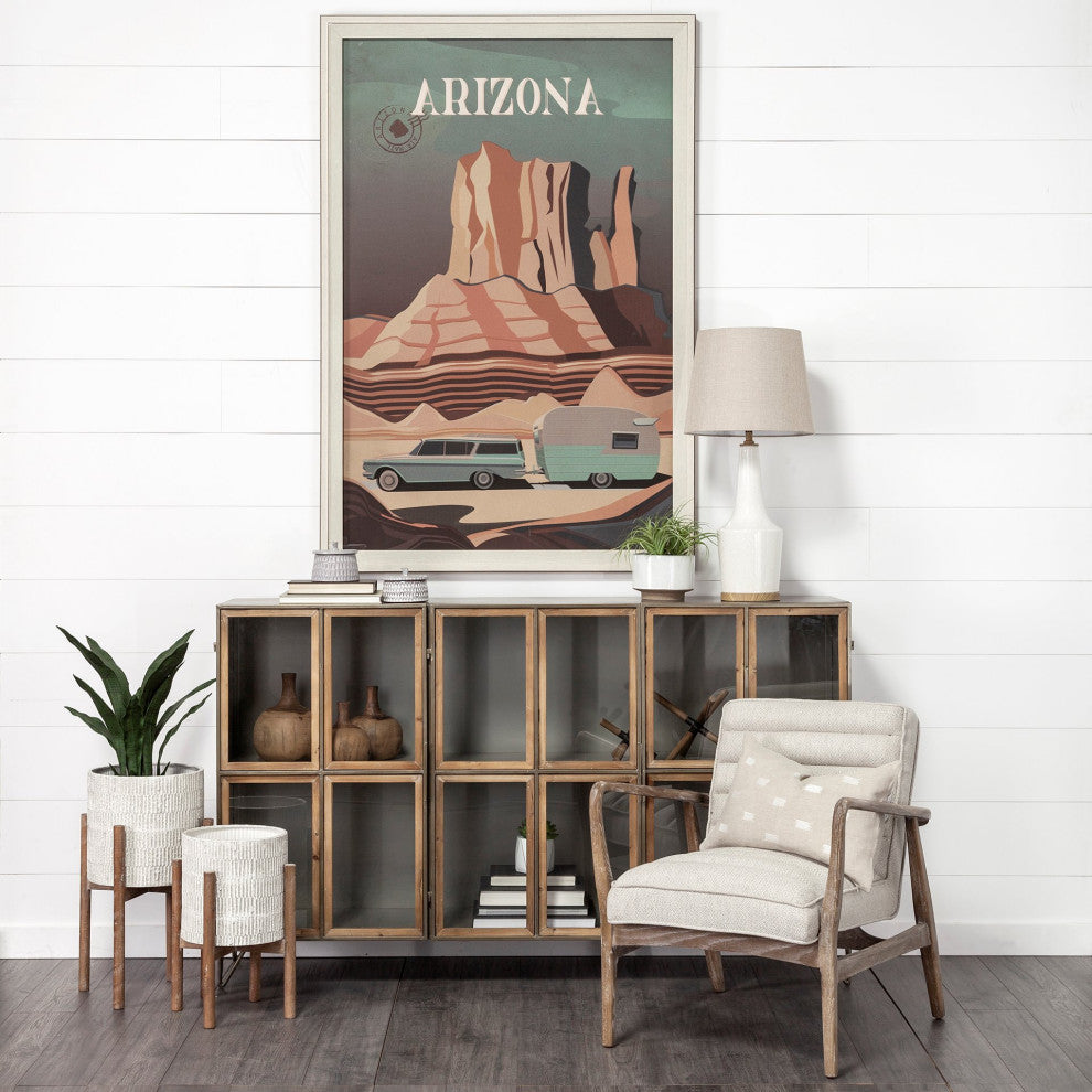 Azul, Small 5L x 5W Gray Ceramic Detailed Decorative Box