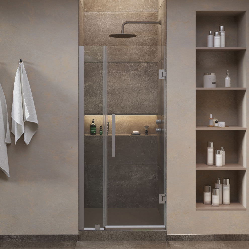 Panama 33 7/8-35 1/16"Wx72"H Alcove Hinge Shower Door Satin Nickel