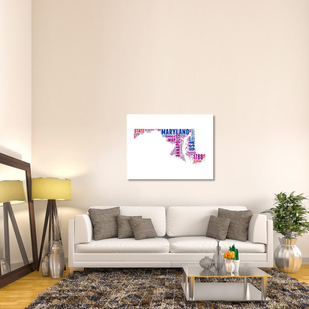 "Maryland Word Cloud Map" Fine Art Print