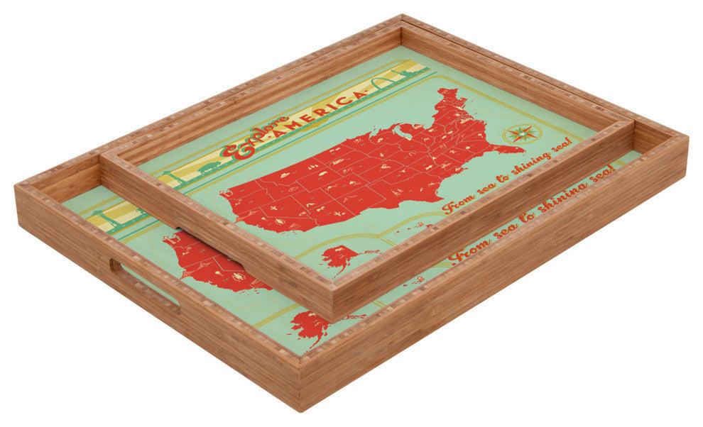 Anderson Design Group Explore America Rectangular Tray, Large