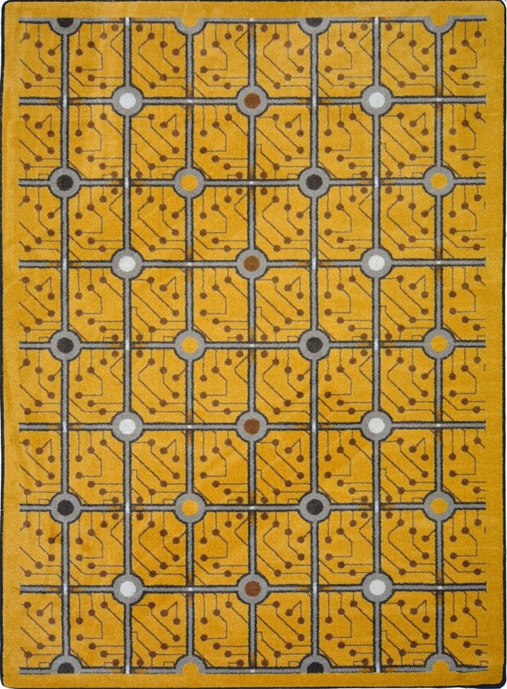Kaleidoscope Rug, Electrode, 7'8"x10'9", Gold